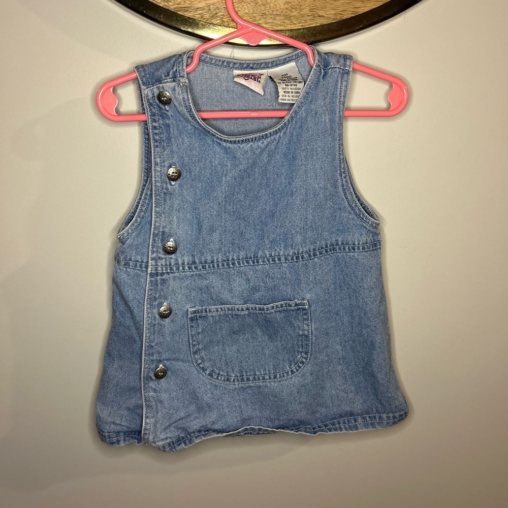 Vintage Y2K French Toast denim pinafore dress
